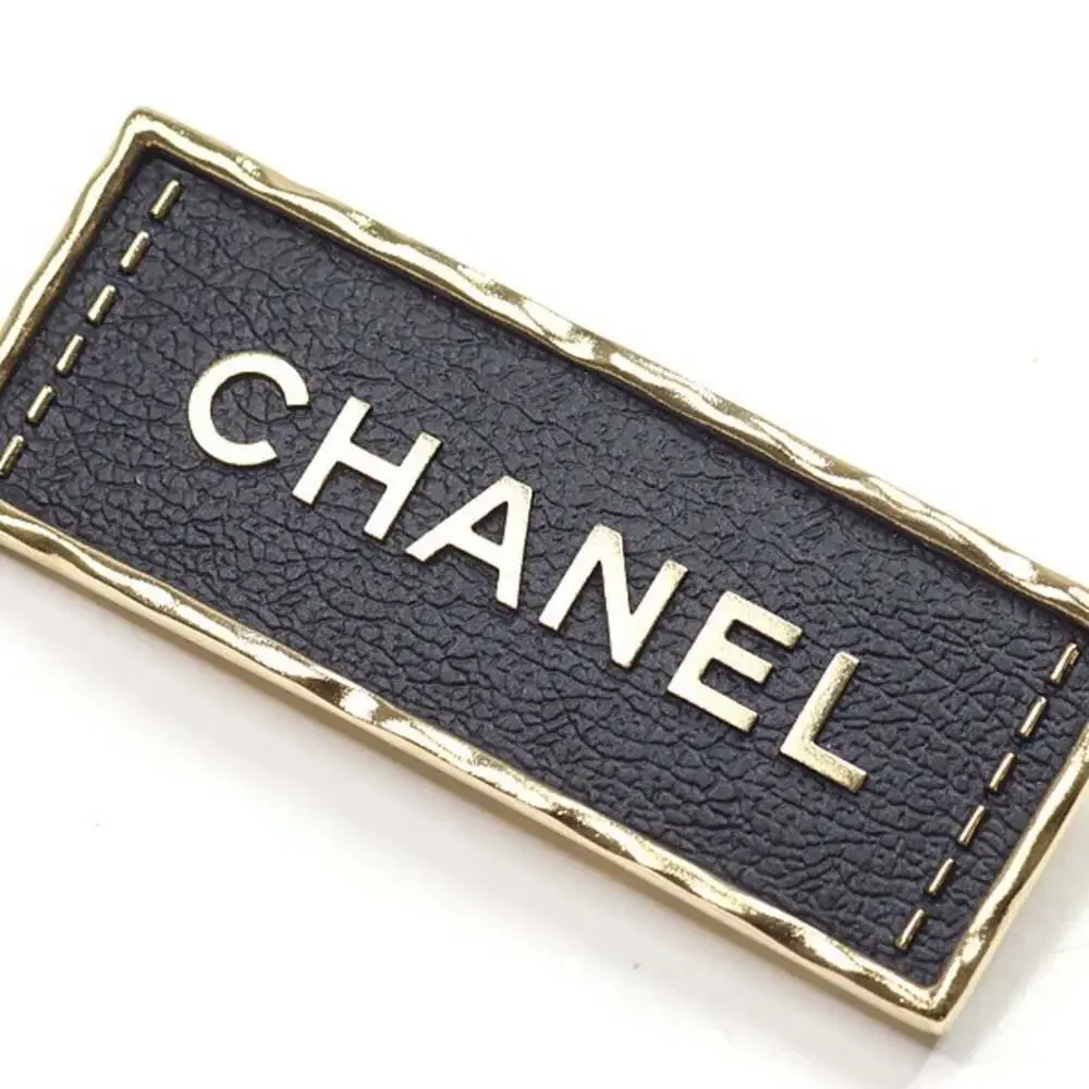 CHANEL Black Leather Brooch